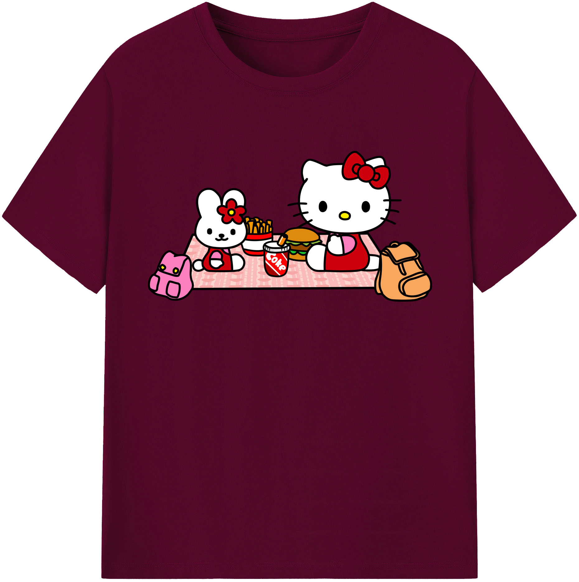 （画像用） Hello Kitty ハローキティ レディースカジュアルプリントTシャツ（綿100％）